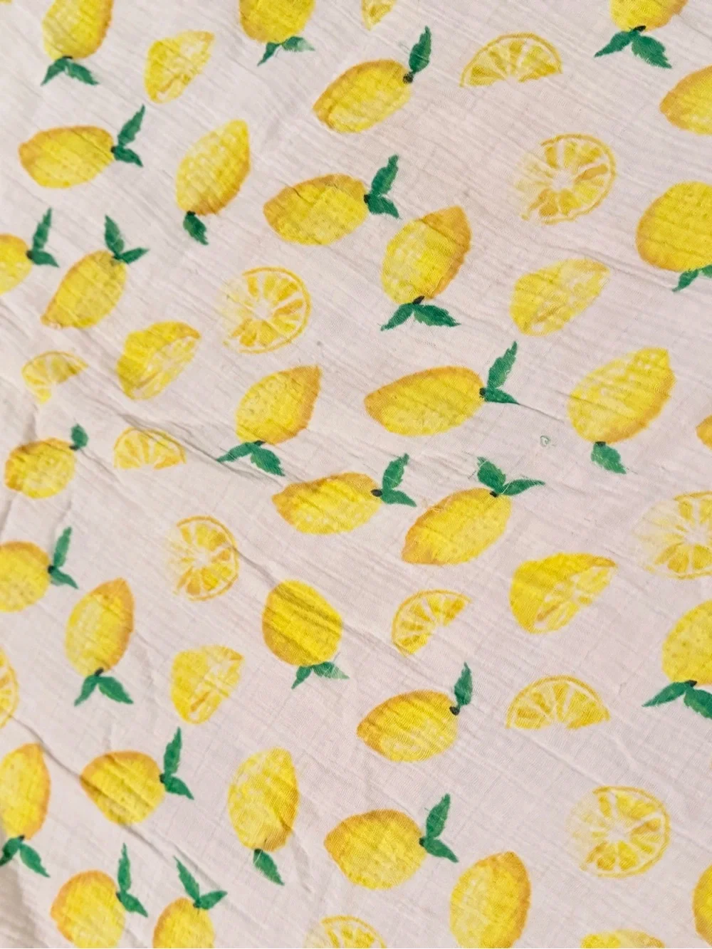 Yellow Lemon Print Kids Muslin Swaddle Blanket